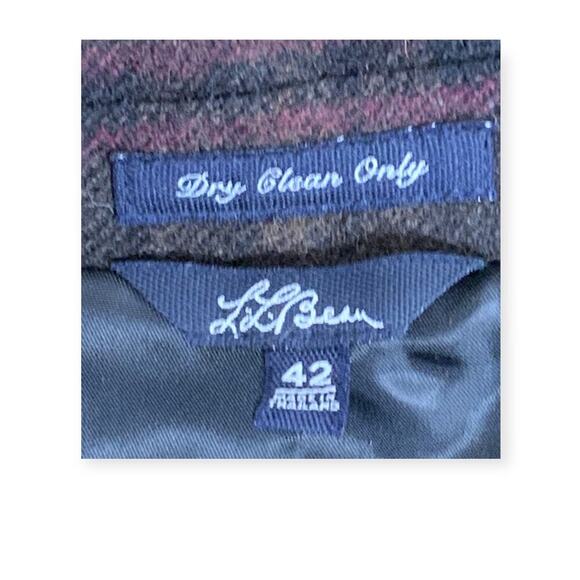 L.L. Bean Brown & Black Plaid Wool Single Breasted Tailored Blazer - Size 42 - Picture 5 of 9